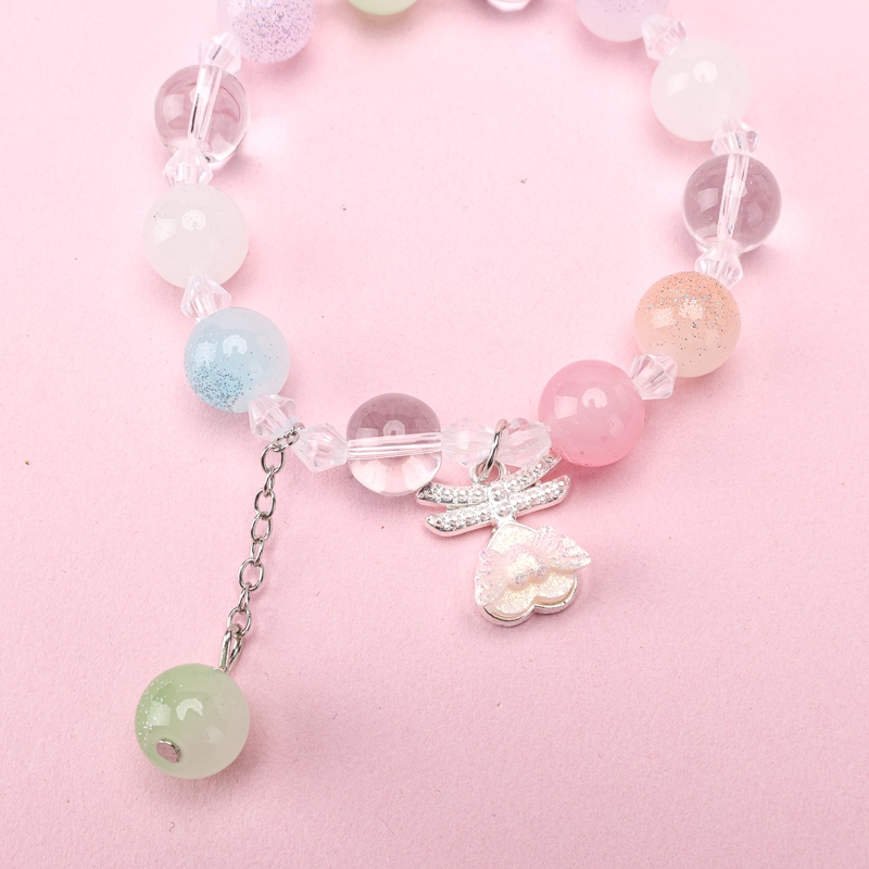 Peach Heart Wings Pulsera de Cristal 4