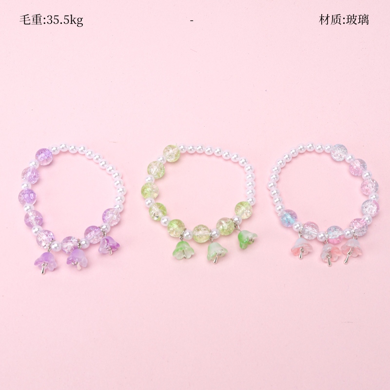 Espíritu de Hielo del Lirio del Valle Orquídea Pulsera de Perlas 2