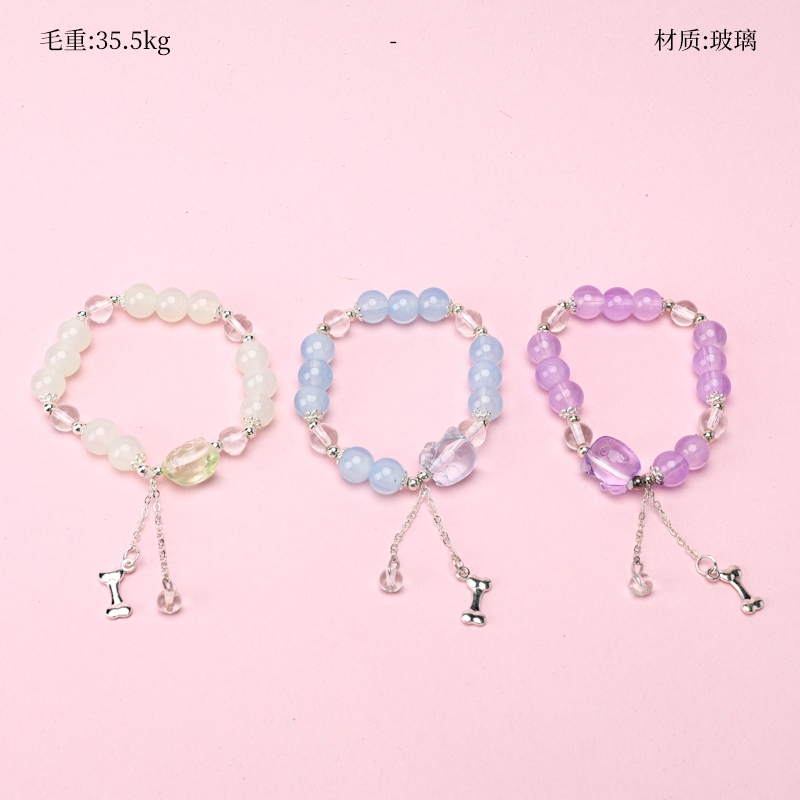Pulsera de Cristal de la Cabeza del Gato