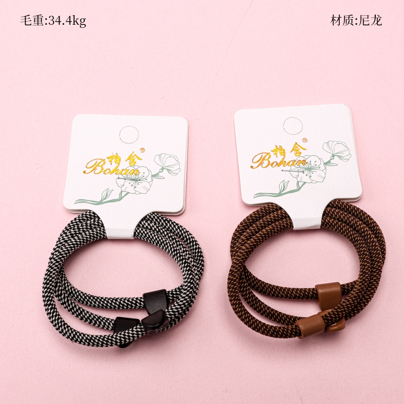 Tres Colores Curry Color Grueso Woven Accesorios Banda de Goma