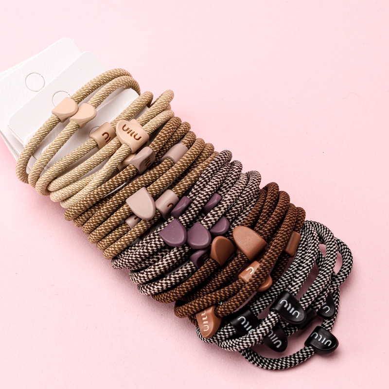 Tres Colores Curry Color Grueso Woven Accesorios Banda de Goma 4