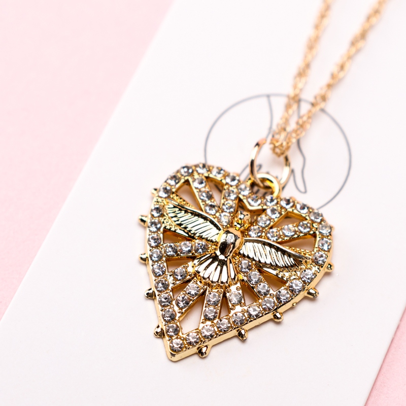 Collar del Ángel del Corazón del Diamante 4