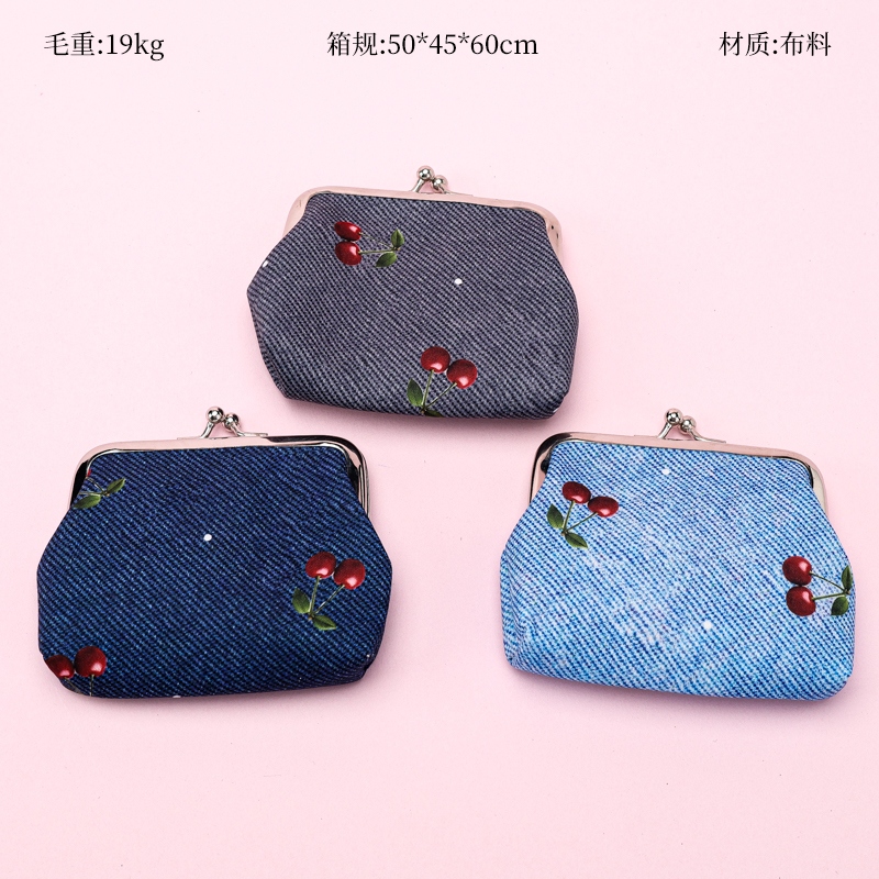 3.5 Pulgadas de Imitación Denim Cerezo Bolsa Hebilla de Hierro 2