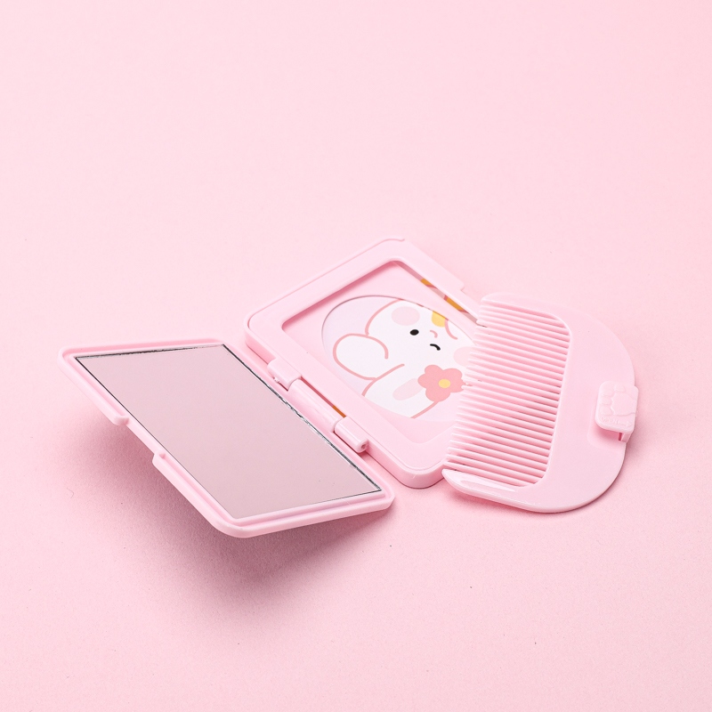 16015165 Square Cartoon Flip Mirror Comb 3