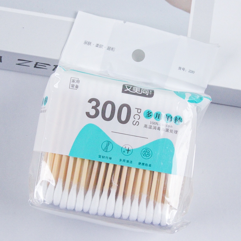 Aimeishang 220 Bagged Bamboo Cotton Swabs 2