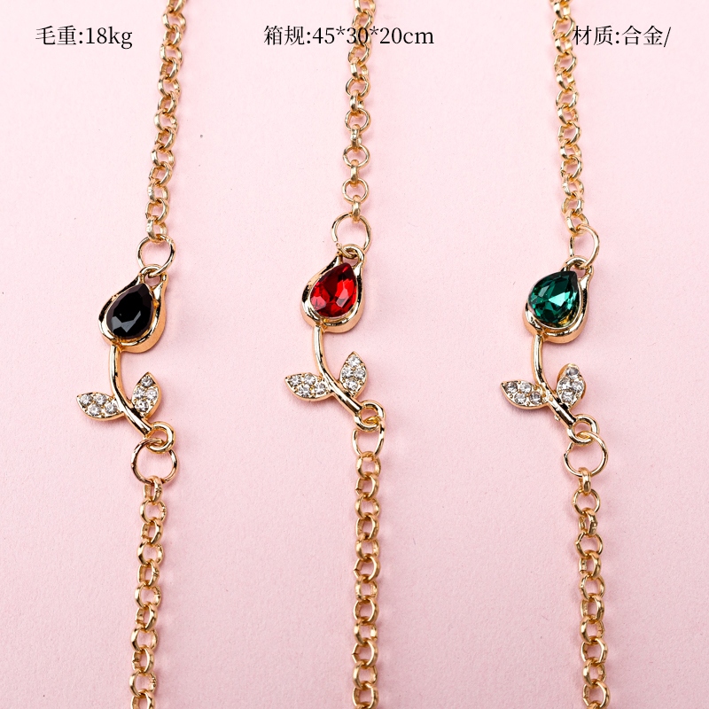 Pulsera de Tulipan de Diamante de Colores de Moda 2