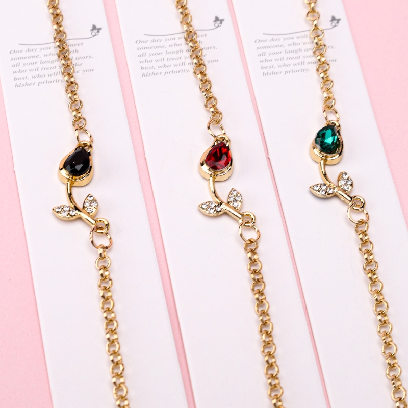 Pulsera de Tulipan de Diamante de Colores de Moda 3
