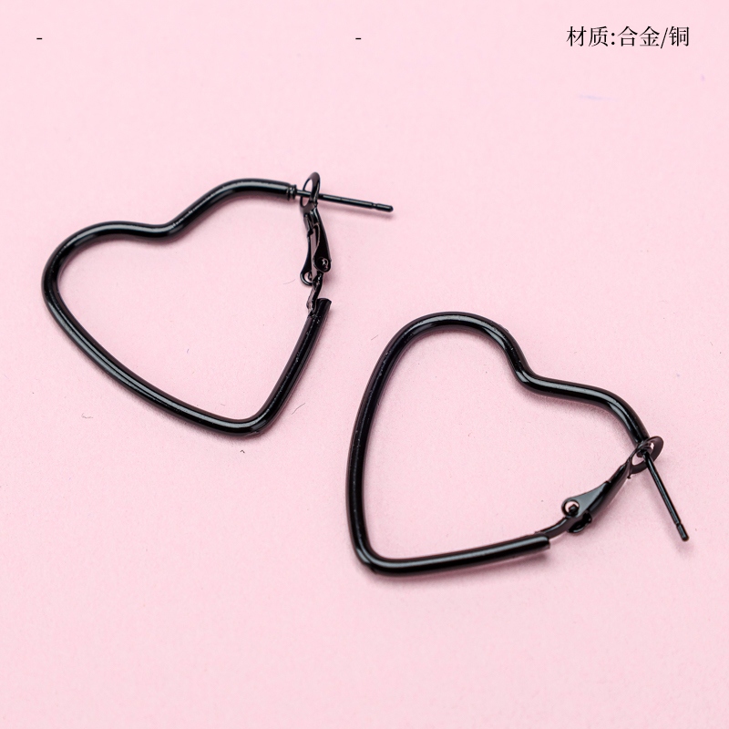 Pendientes Negros Largos Simples (Círculo Grande) 2