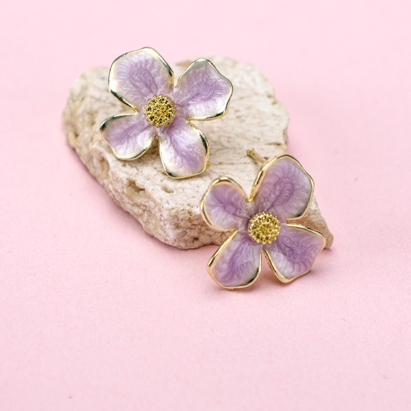 Pendientes de Flores de Aceite de Gota Francesa 4
