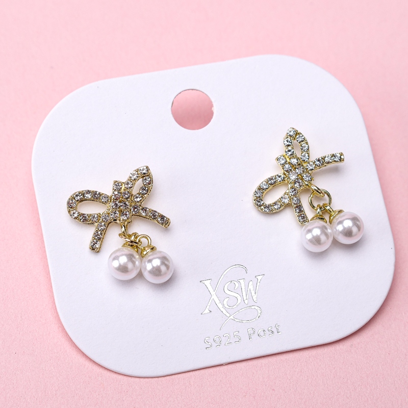 Pendientes Rhinestone Pearl Stud 3