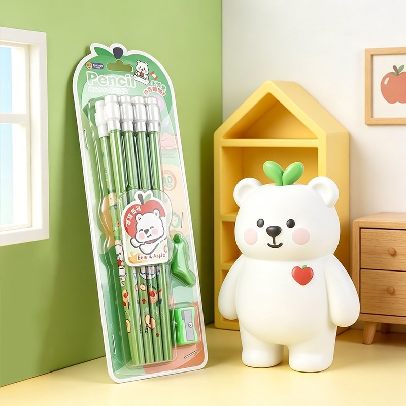 XX-8937 Apple Cabeza de Piel de Oso Lápiz 10 Piezas Conjunto 4