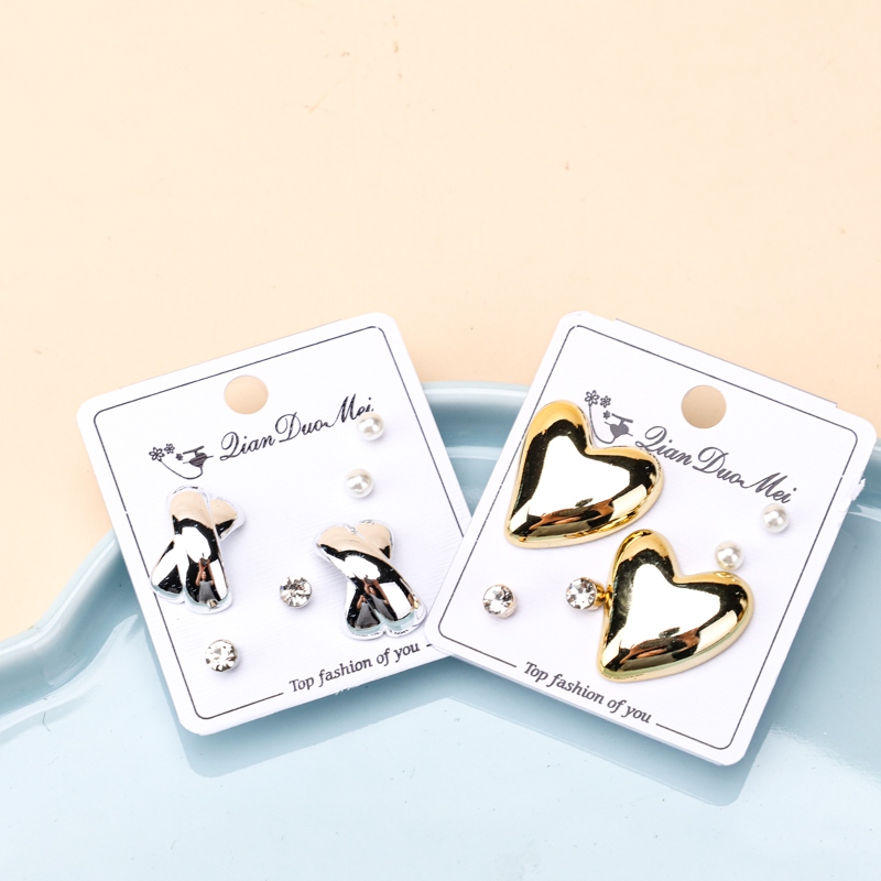 Pendientes Largos de Oro y Plata de Ley (3 Pares) 4