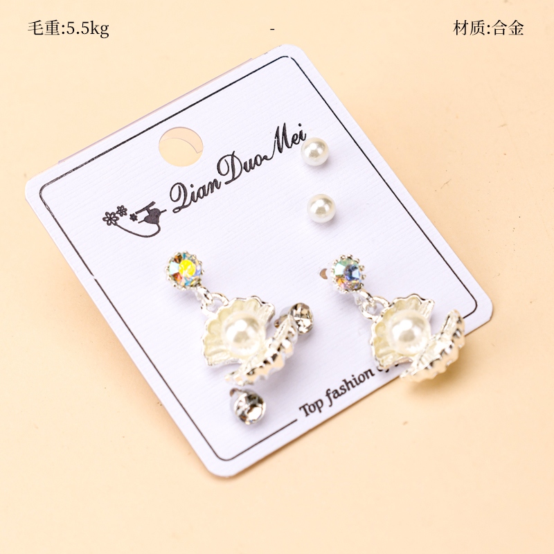 Pendientes de Perlas Largas (3 Pares)