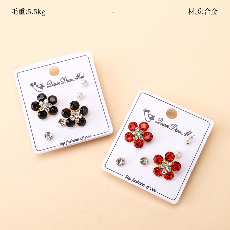 Pendientes Largos de Flores Zircon (3 Pares) 2