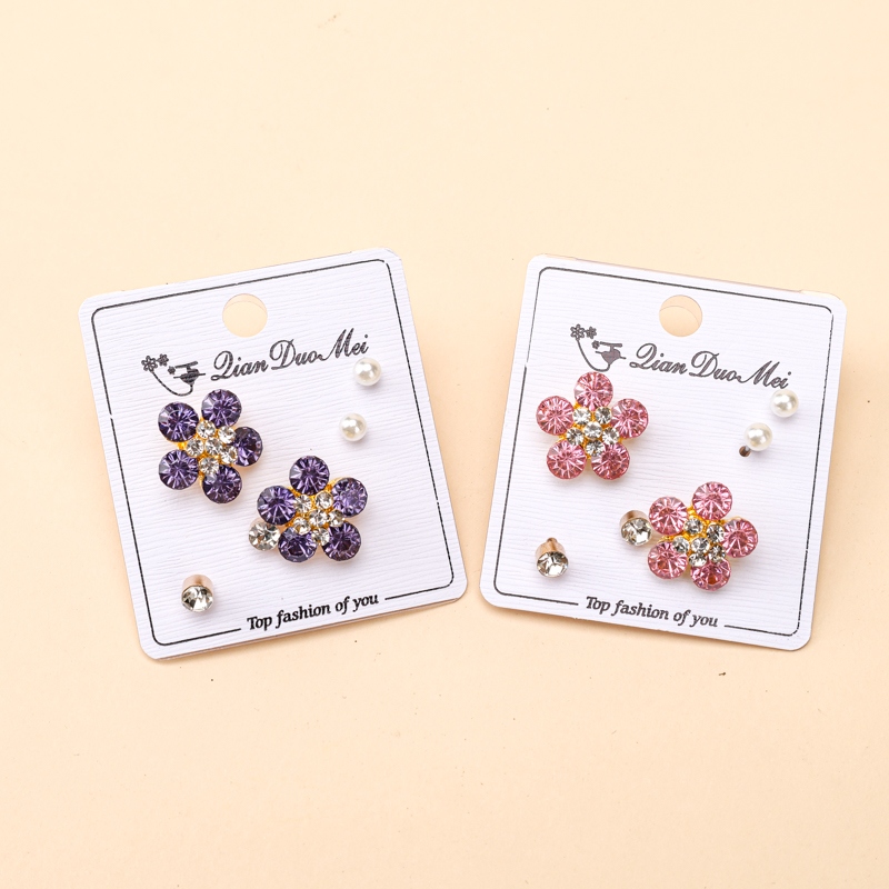 Pendientes Largos de Flores Zircon (3 Pares) 3