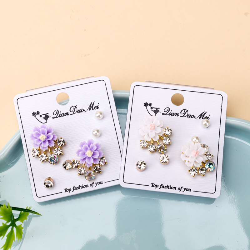 Pendientes Largos de Flores Phnom Penh Drill (3 Pares) 3