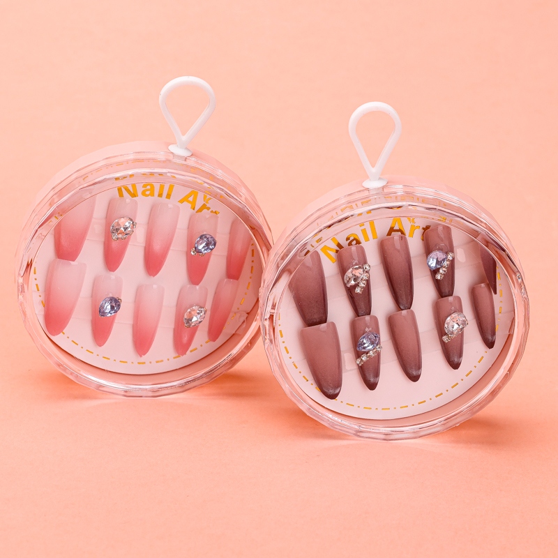 Round Box Gradient Tres Dimensiones Gem False Nail (0619-1) 3