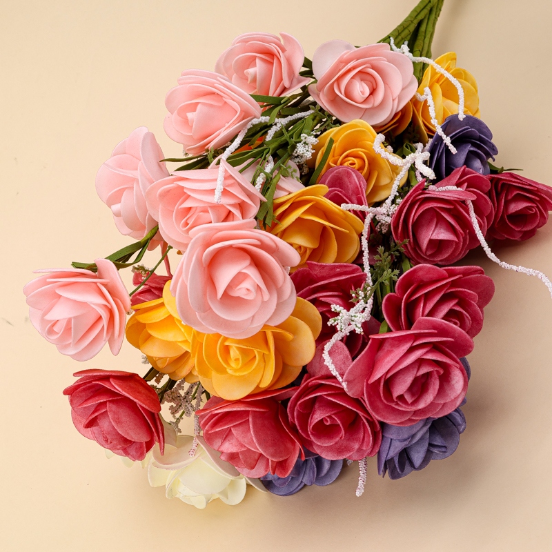2603 Flores Multicolor de Simulación de Rosas (Color Aleatorio) 4