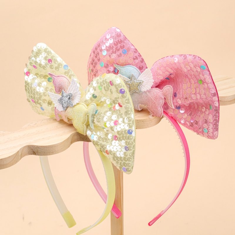 Stereo Unicorn Sequin Bow-tie Head Button 3