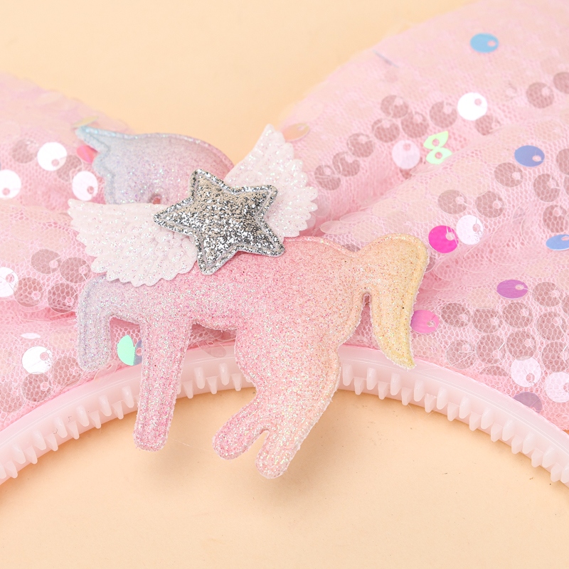 Stereo Unicorn Sequin Bow-tie Head Button 4