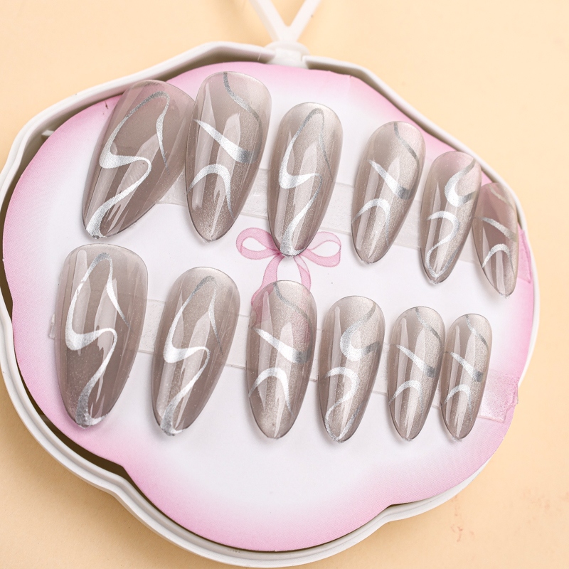 Shell Box Silver Shaped False Nails (113-2) 3