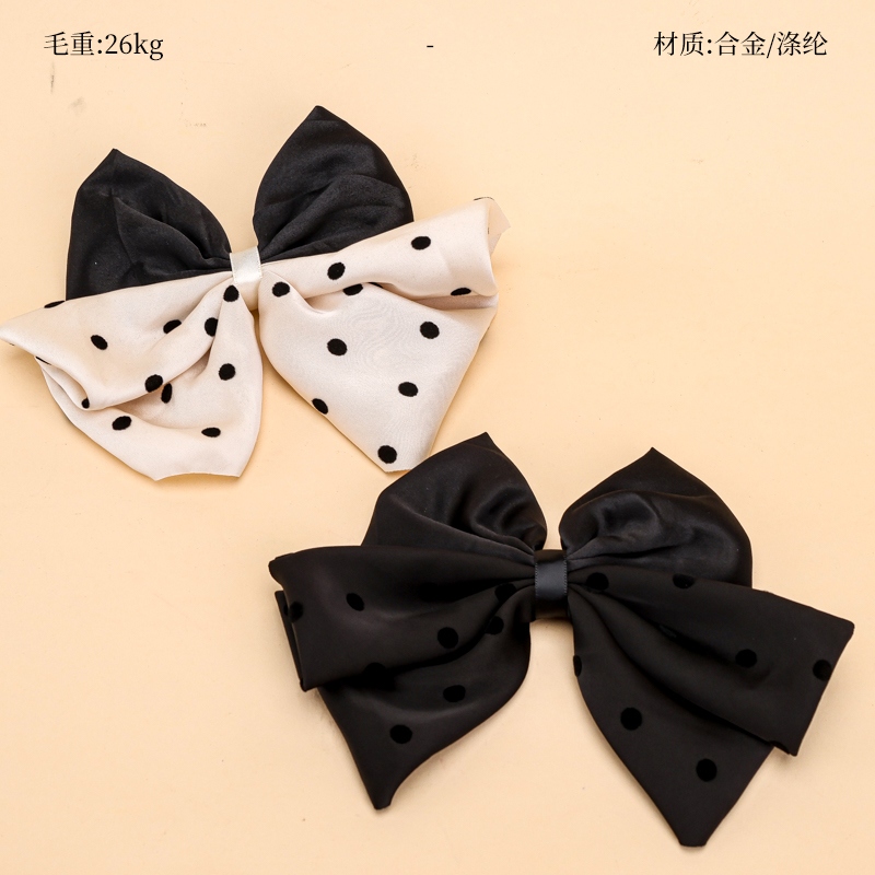 Pouch Doble Satin Dot Bow Duck Clip
