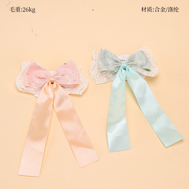 Pocket Streamer Rhinestone Corbata de Encaje Clip