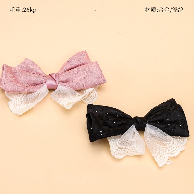 Bolsa Doble Par de Encaje Rinstone Bow-tie Duck Clip 2