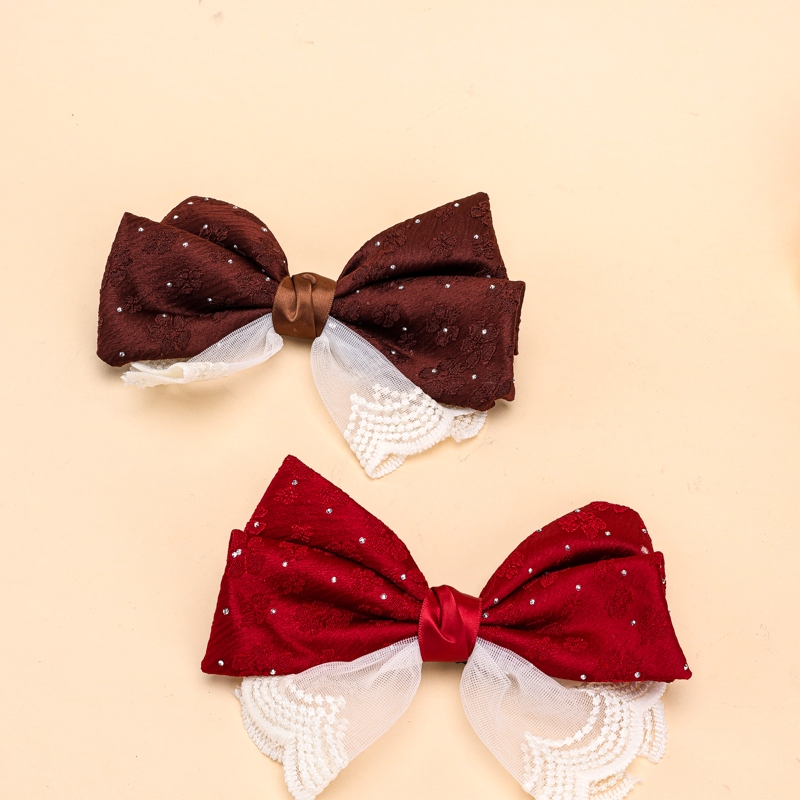 Bolsa Doble Par de Encaje Rinstone Bow-tie Duck Clip 3