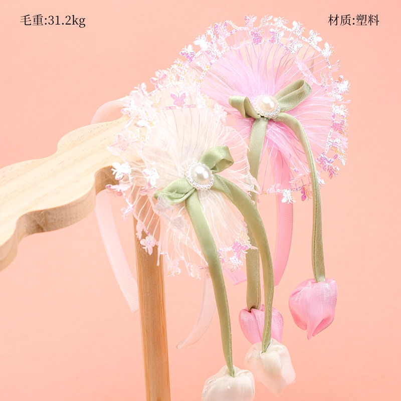 Nueva Flor de Gasa Tulipanes Hebilla de los Niños 2