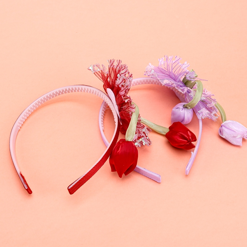Nueva Flor de Gasa Tulipanes Hebilla de los Niños 3