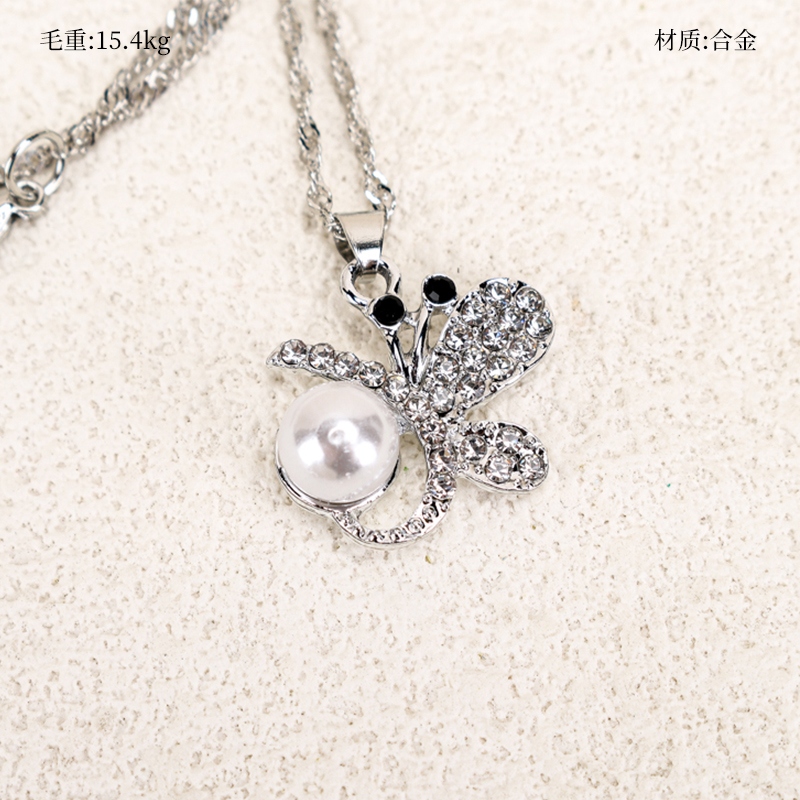 Diamante Perla Collar de Mariposa 2