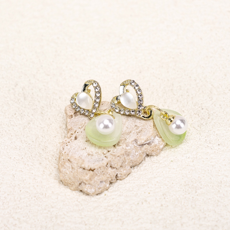 Pendientes Water Drop Pearl Love Stud 3