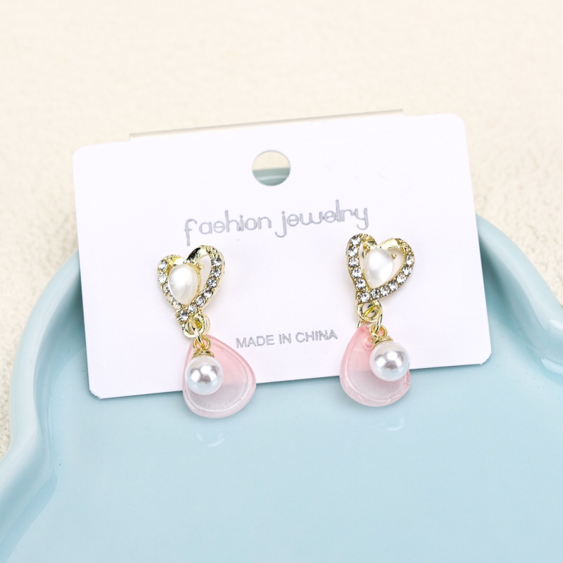 Pendientes Water Drop Pearl Love Stud 4