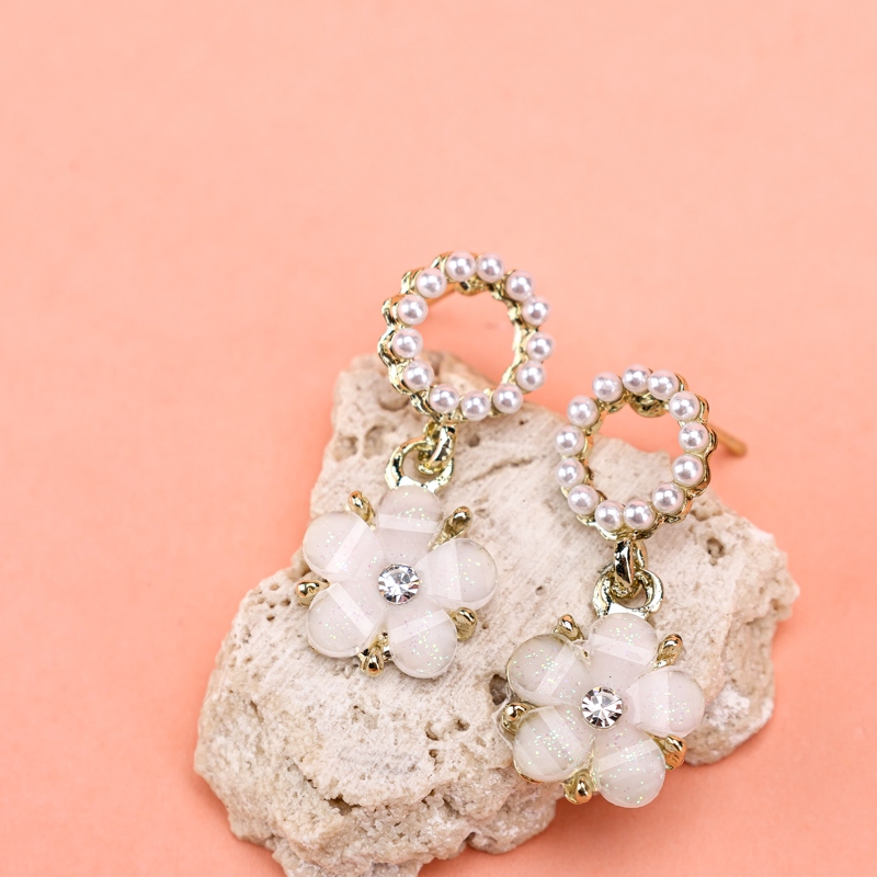 Pendientes de Perlas de Cristal Largo 4