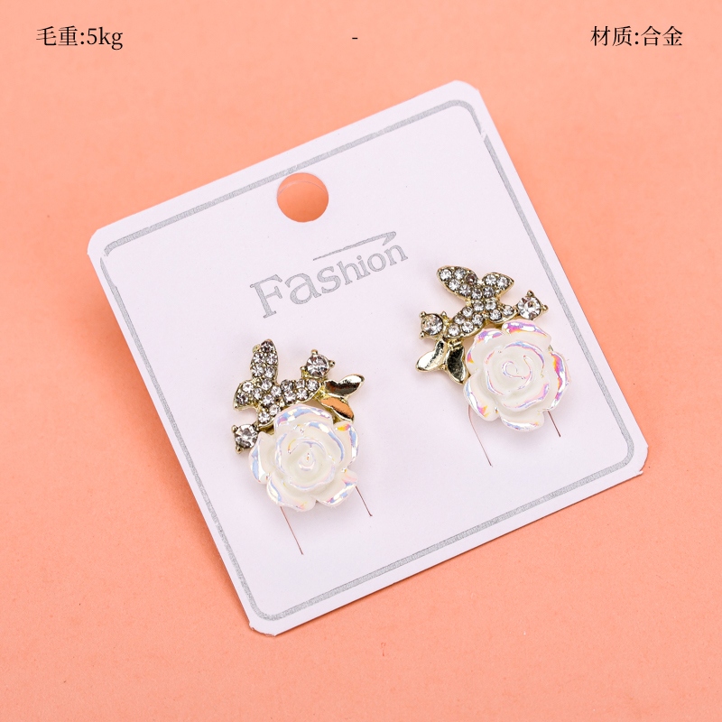Pendientes de Larga Mariposa de Diamante Camellia 2