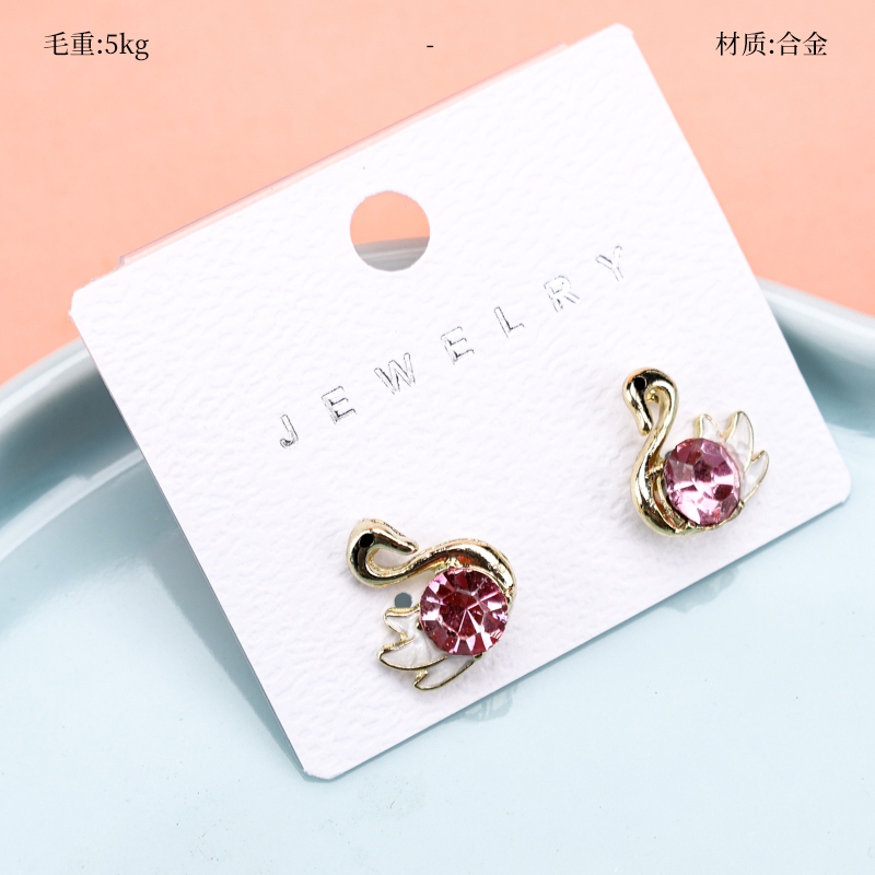 Pendientes Long Zircon Swan Stud