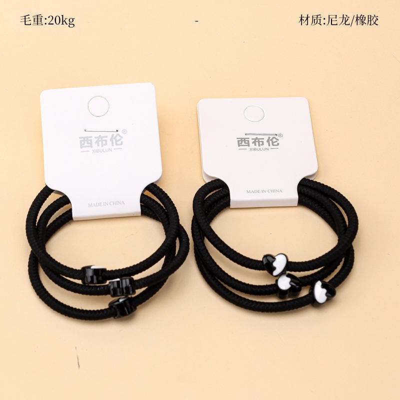 Tres Accesorios de Dos Colores Bandas de Goma Negra