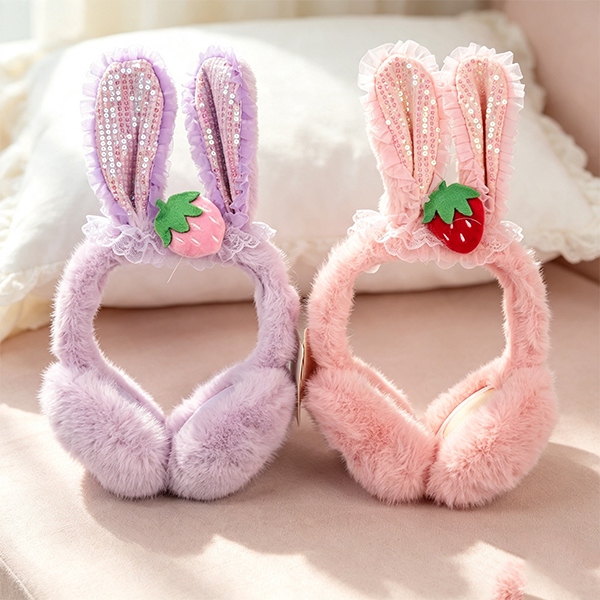 XL-355 Lentejuelas Encaje Fresa Conejo Orejas Orejas Para Niños 3