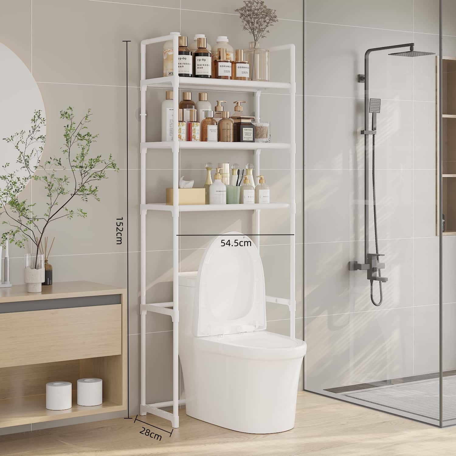 8821 Estante de Baño (De Tres Capas Blancas) 3