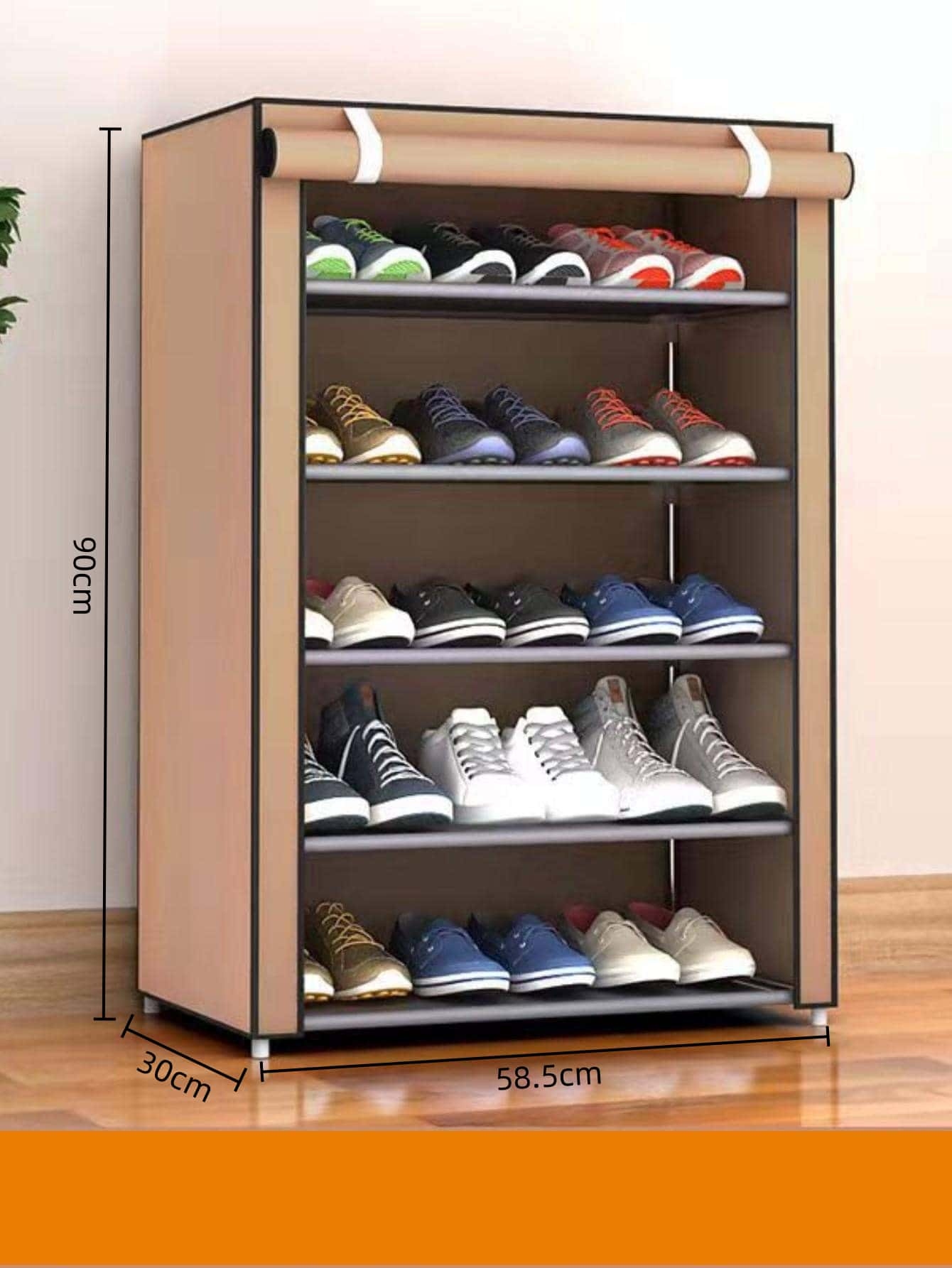 5502 Caja de Zapatos Cubierta de Polvo (6 Capa de Color Curry) 3