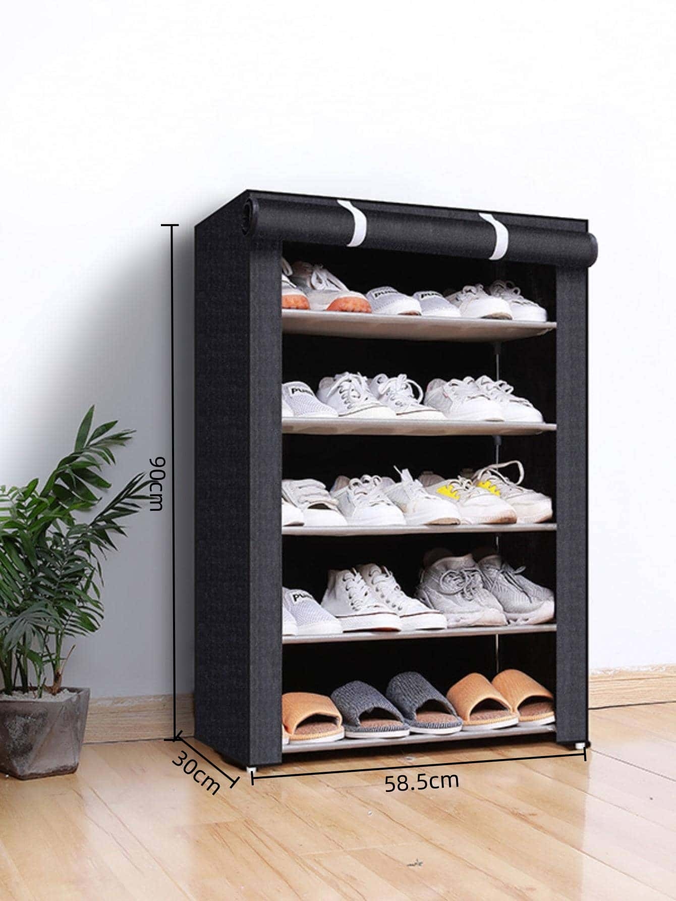 5502 Caja de Zapatos Cubierta de Polvo (6 Capas Negras) 3