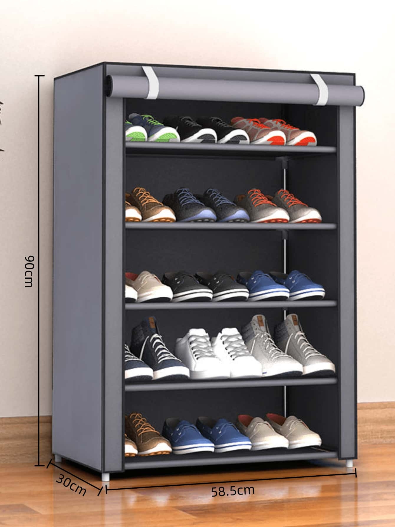 5502 Caja de Zapatos Cubierta de Polvo (6 Capas Grises) 3