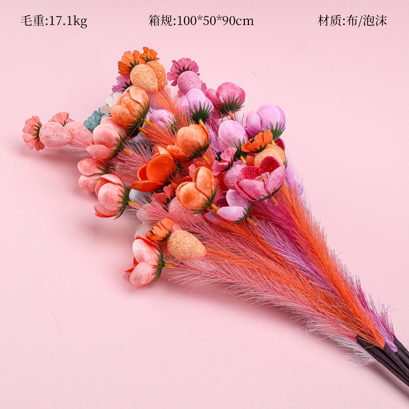YH372 Berry Bud Pluma Flor Artificial 2