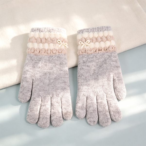 A- 25042 Bubble Wrist Pearl Bow Finger Guantes 4
