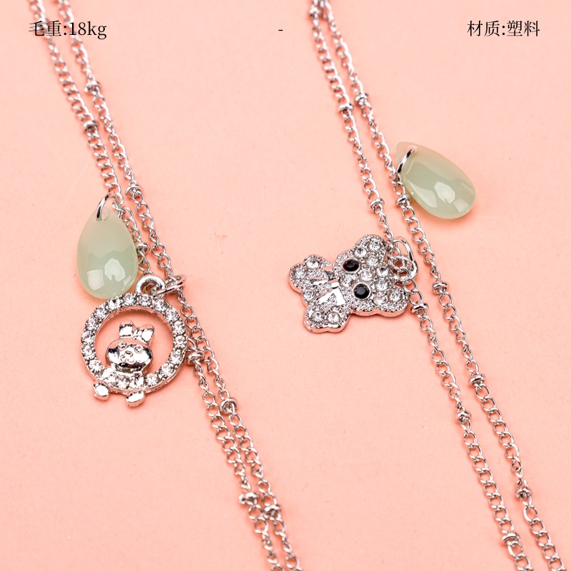 Doble Capa Imitación Jade Punto de Perforación Accesorios Pulsera 2