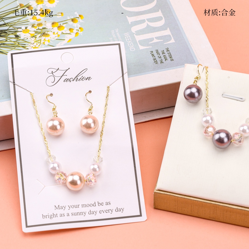 Pendientes de Cristal de Perlas Conjunto 2