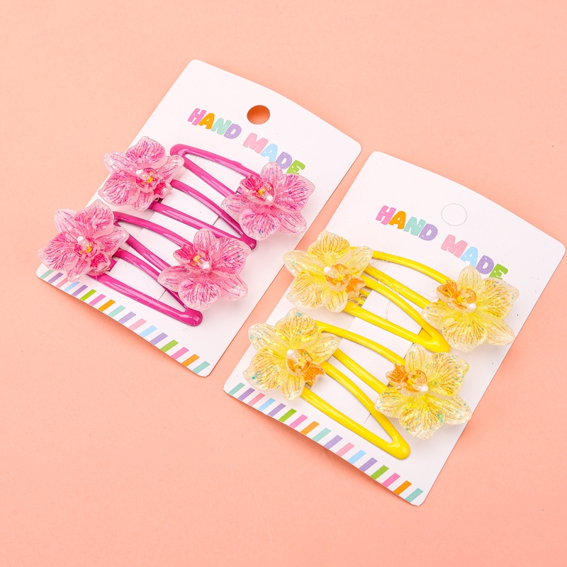 Caja de Cuatro Accesorios de Flores de Color Jalea BB Clip 4