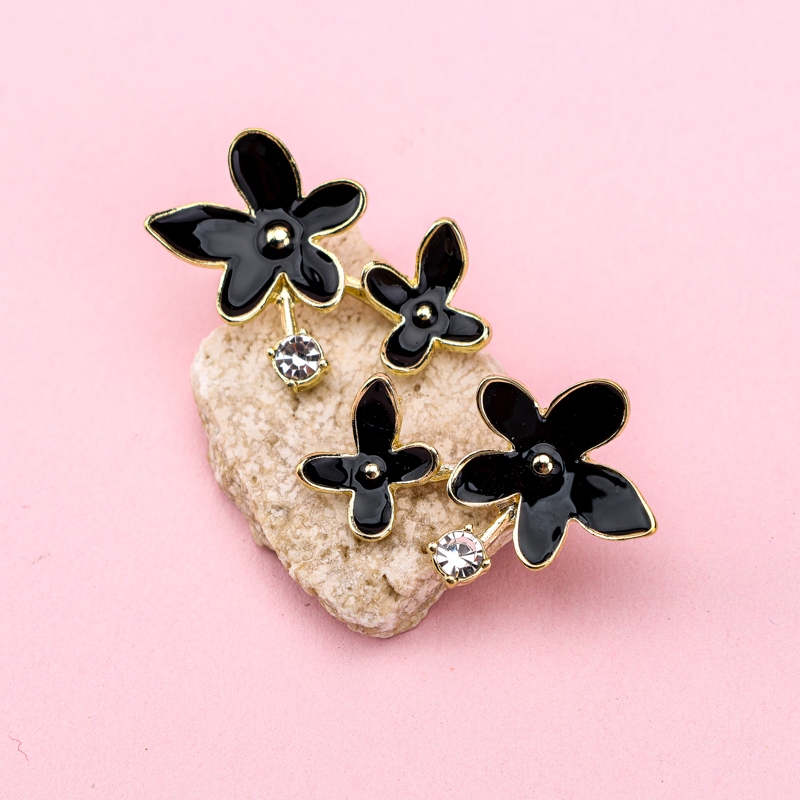 Pendientes de Flores de Aceite de Goteo Largo 3