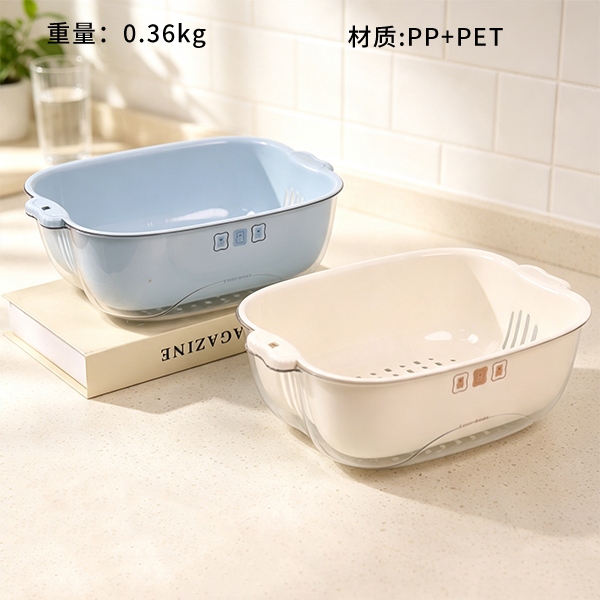 8086PET Bear Biscuit Drain Cesta 2 Piece SET